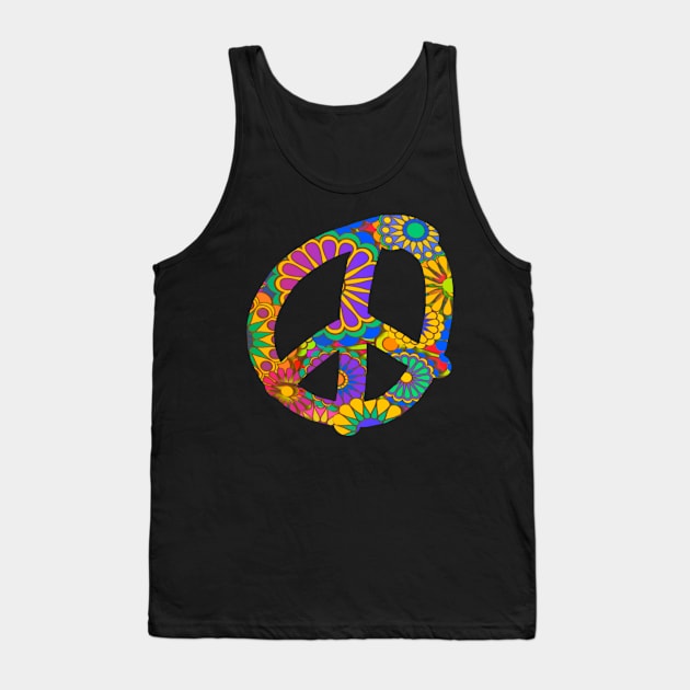 Fun and Colorful Peace Symbol Tank Top by AlondraHanley